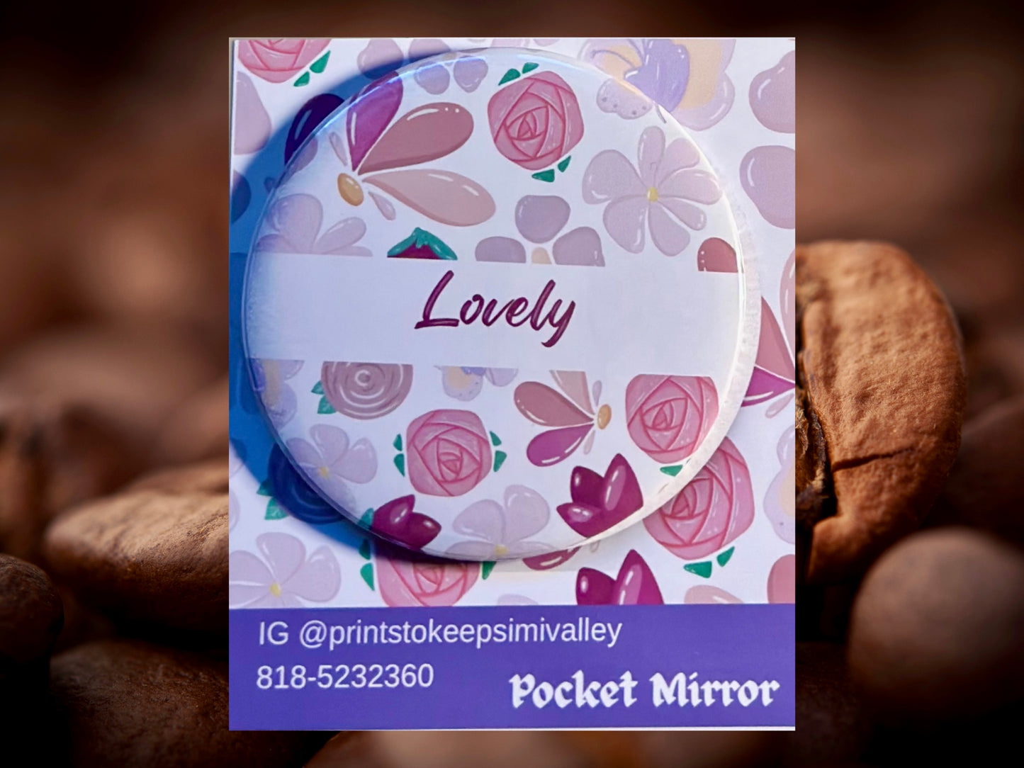 Set of 6 Custom Name 1 Side- Mirror 3x3” round | Custom gift | party Souvenir |Party Favors | giveaways | mixed or same design