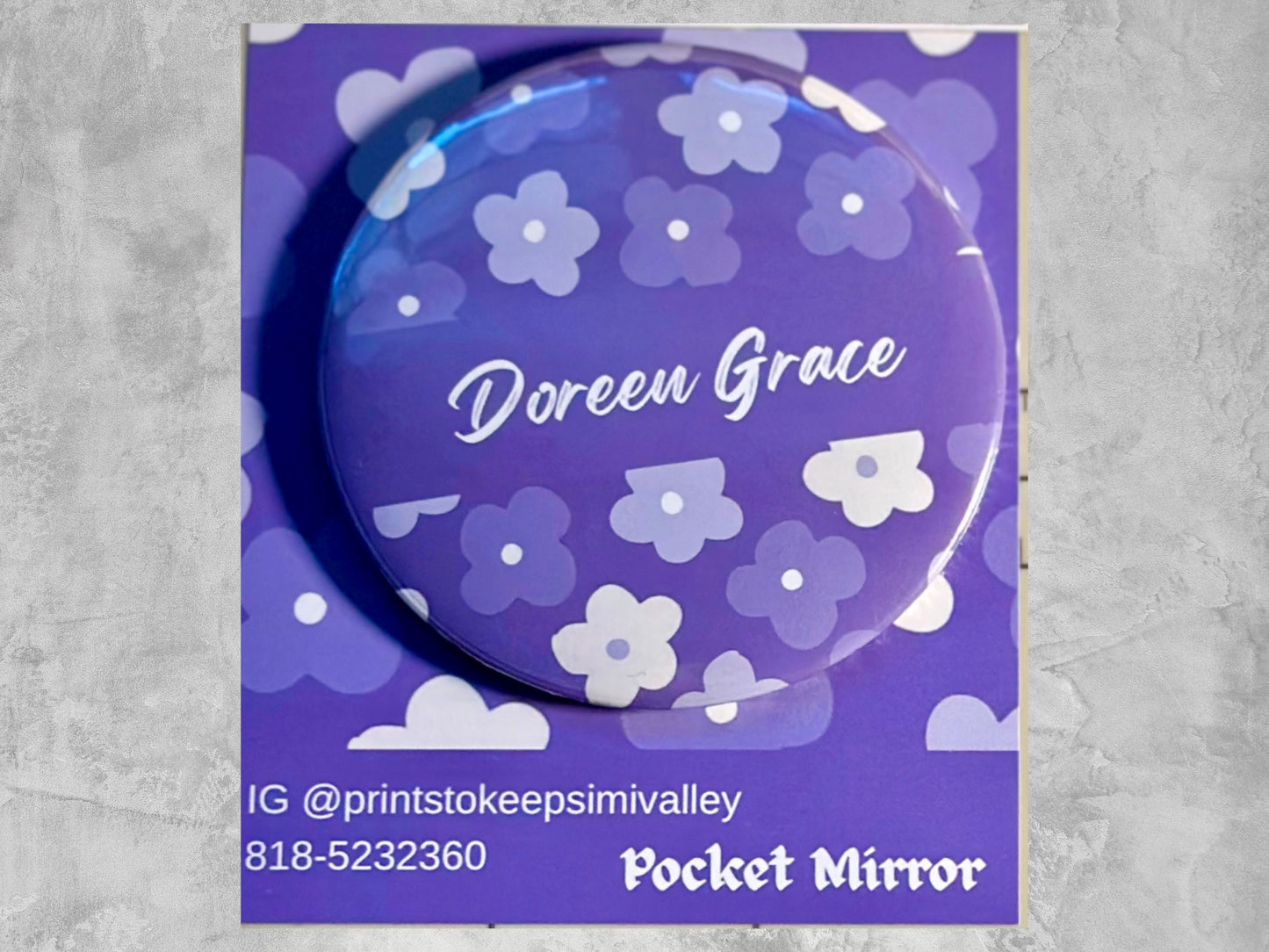 Set of 6 Custom Name 1 Side- Mirror 3x3” round | Custom gift | party Souvenir |Party Favors | giveaways | mixed or same design
