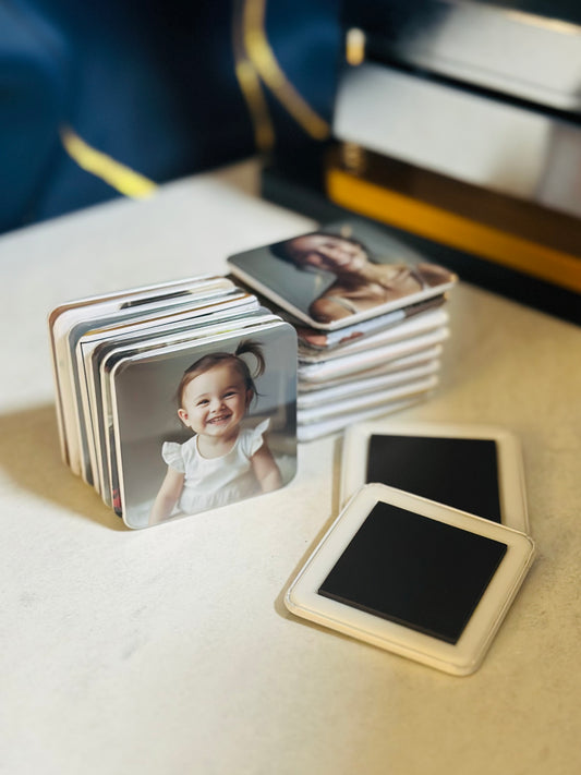 Custom Photo Fridge Magnet (2x2” square) Personalized Picture Magnet | Wedding Favors, Party Souvenirs, Birthday Keepsake Gift