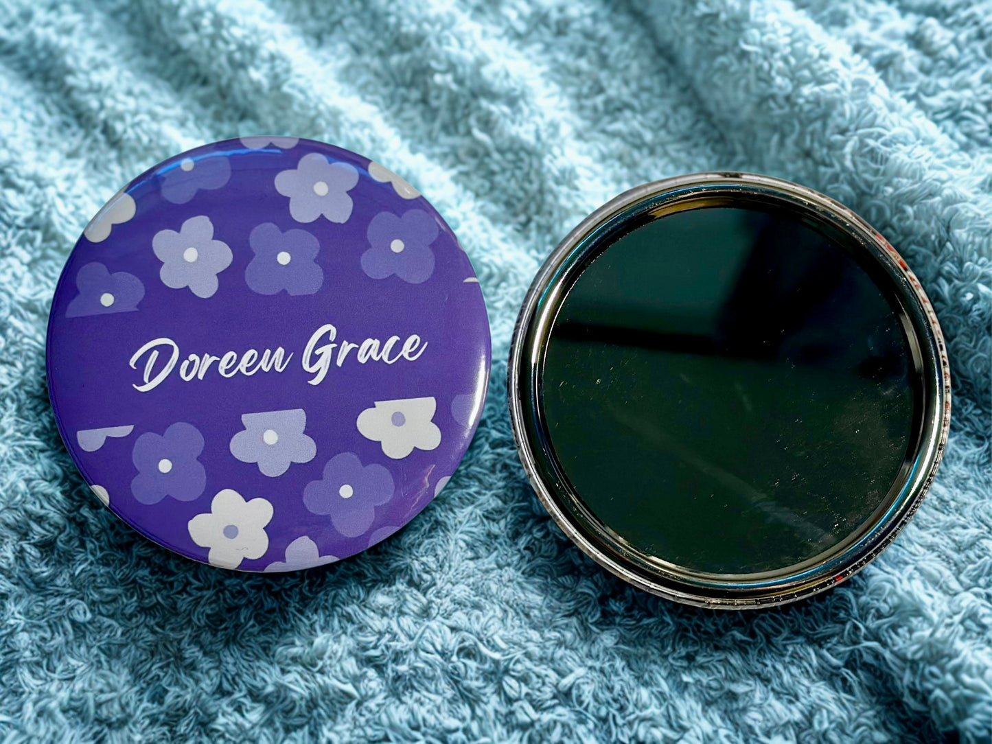 Set of 6 Custom Name 1 Side- Mirror 3x3” round | Custom gift | party Souvenir |Party Favors | giveaways | mixed or same design