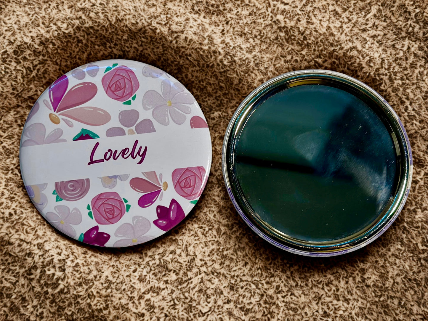 Set of 6 Custom Name 1 Side- Mirror 3x3” round | Custom gift | party Souvenir |Party Favors | giveaways | mixed or same design