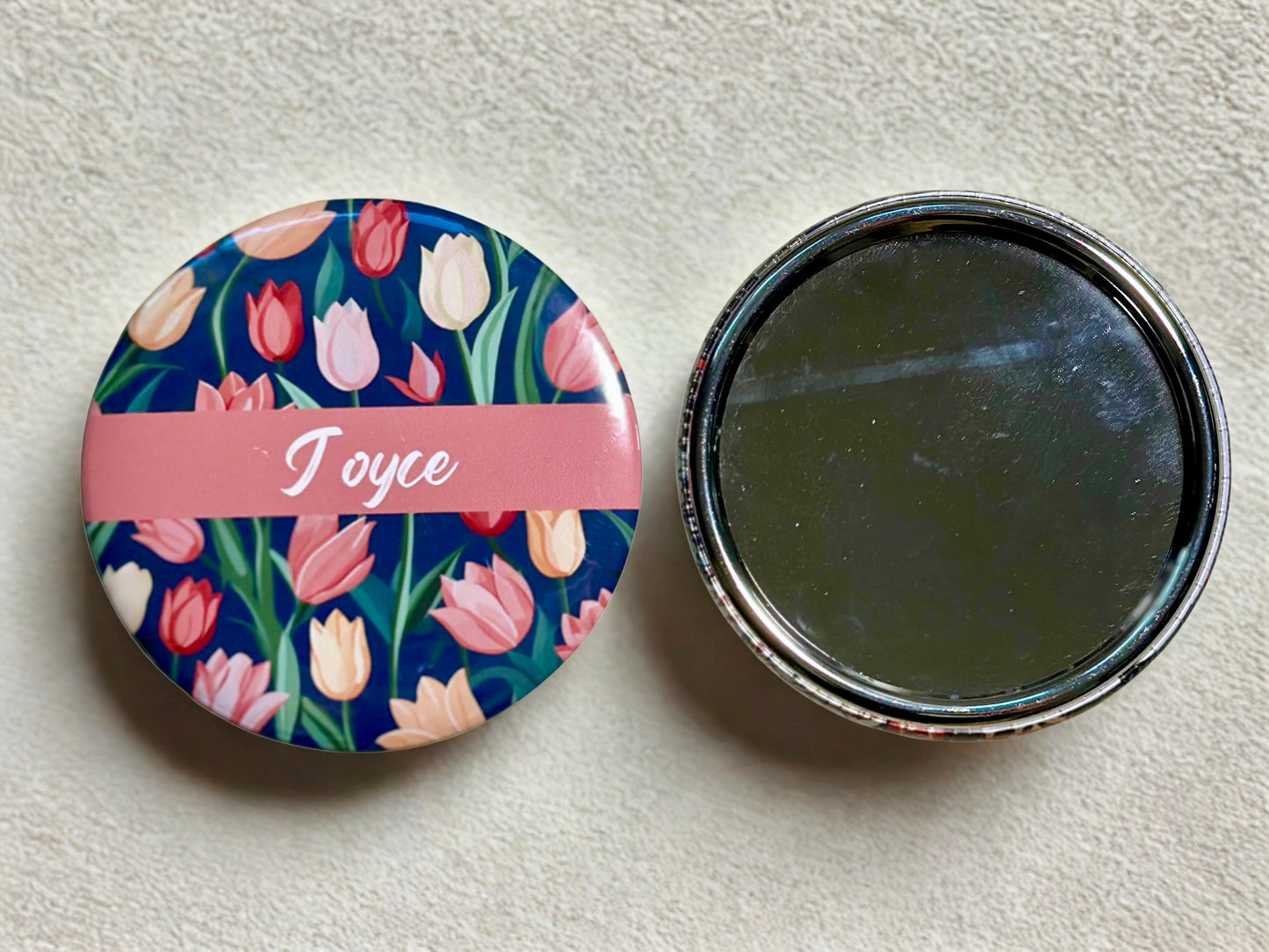 Set of 6 Custom Name 1 Side- Mirror 3x3” round | Custom gift | party Souvenir |Party Favors | giveaways | mixed or same design