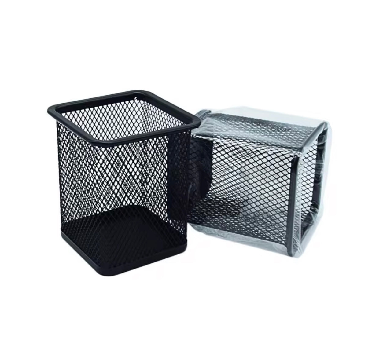 Mesh Pen Holder with Custom Photo magnet (2x2") - Personalized Desk organizer