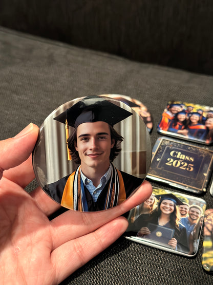 Custom Photo Fridge Magnet (3x3” Round) Personalized Picture Magnet | Wedding Favors, Party Souvenirs, Birthday Keepsake Gift