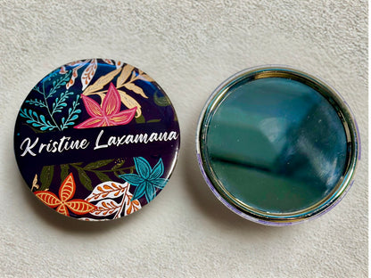 Set of 6 Custom Name 1 Side- Mirror 3x3” round | Custom gift | party Souvenir |Party Favors | giveaways | mixed or same design