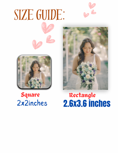 Custom Photo Fridge Magnet (2.6x3.6” XL rectangular magnet) Personalized Picture Magnet | Wedding Favors, Party Souvenirs, Birthday Keepsake Gift