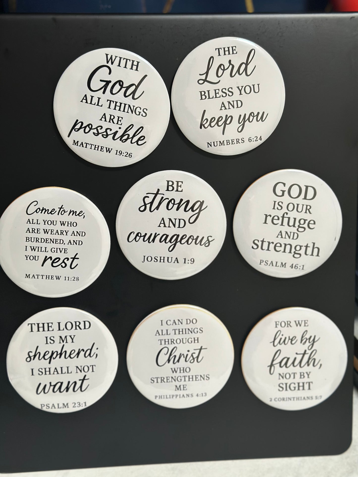 Bible Verse Magnets Set of 12– Christian Scripture Refrigerator Magnets, Inspirational Gifts, Religious Home Decor, Faith Keepsakes