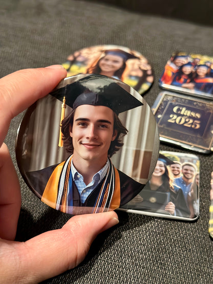 Custom Photo Fridge Magnet (3x3” Round) Personalized Picture Magnet | Wedding Favors, Party Souvenirs, Birthday Keepsake Gift