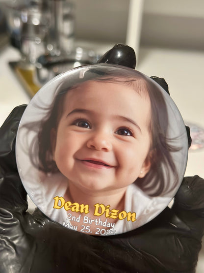 Custom Photo Fridge Magnet (3x3” Round) Personalized Picture Magnet | Wedding Favors, Party Souvenirs, Birthday Keepsake Gift