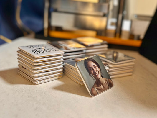 Custom Photo Fridge Magnet (2x2” square) Personalized Picture Magnet | Wedding Favors, Party Souvenirs, Birthday Keepsake Gift