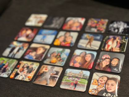 Custom Photo Fridge Magnet (2x2” square) Personalized Picture Magnet | Wedding Favors, Party Souvenirs, Birthday Keepsake Gift