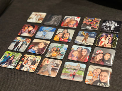 Custom Photo Fridge Magnet (2x2” square) Personalized Picture Magnet | Wedding Favors, Party Souvenirs, Birthday Keepsake Gift