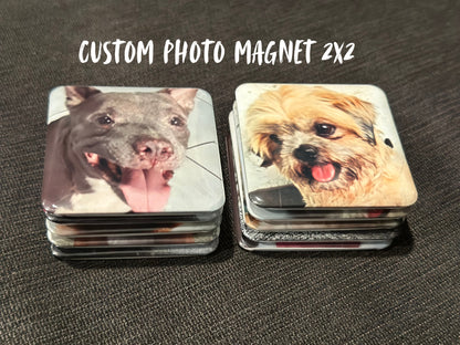 Custom Photo Fridge Magnet (2x2” square) Personalized Picture Magnet | Wedding Favors, Party Souvenirs, Birthday Keepsake Gift