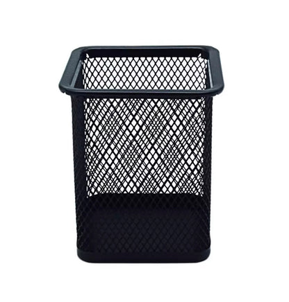 Mesh Pen Holder with Custom Photo magnet (2x2") - Personalized Desk organizer